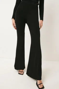 Discount Oasis Acetate Slinky Jersey Flare Trouser Camel