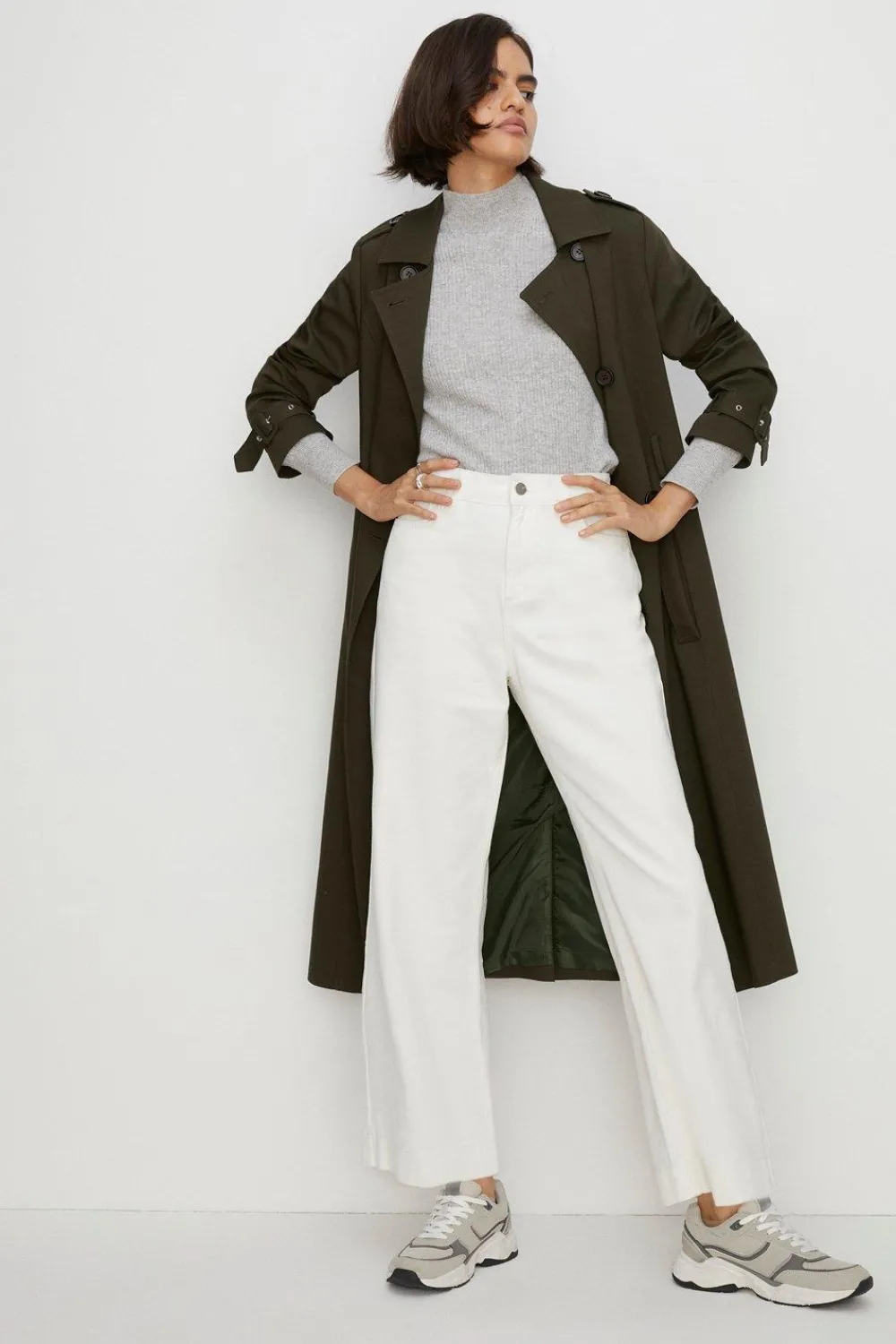 Discount Oasis Adeline Cropped Wide Leg Jean Ecru