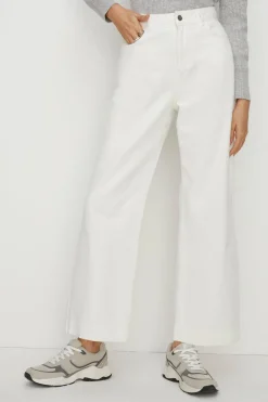 Discount Oasis Adeline Cropped Wide Leg Jean Ecru