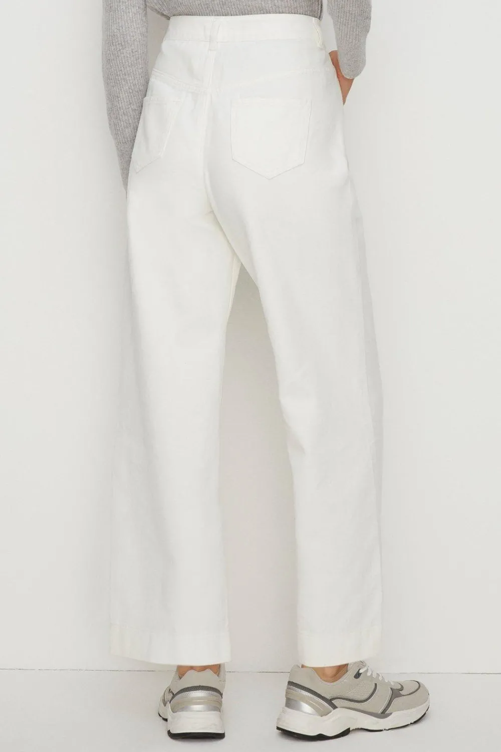 Discount Oasis Adeline Cropped Wide Leg Jean Ecru