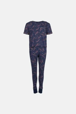 Discount Oasis All Over Star Print Pyjama Set Navy
