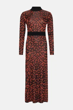 Online Oasis Animal Jacquard Open Back Midaxi Dress Multi