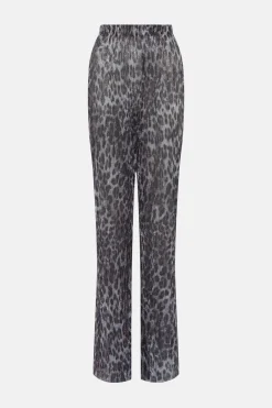 Outlet Oasis Animal Print Shimmer Pleated Trouser Co-Ord Metallic Silver