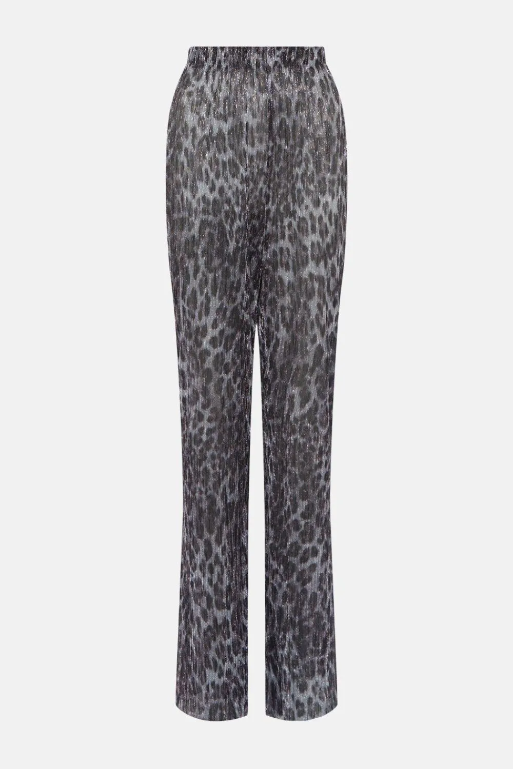 Outlet Oasis Animal Print Shimmer Pleated Trouser Co-Ord Metallic Silver