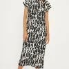 Online Oasis Animal Scuba Crepe Twist Neck Dress Mono