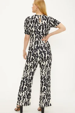 Discount Oasis Animal Stretch Crepe Twist Front Jumpsuit Mono