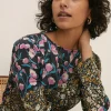 Outlet Oasis Asymmetric Floral Print Satin Skater Multi