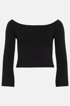 Outlet Oasis Bardot Flare Sleeve Top Black