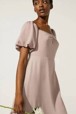 Outlet Oasis Bardot Ruched Front Midi Dress Blush