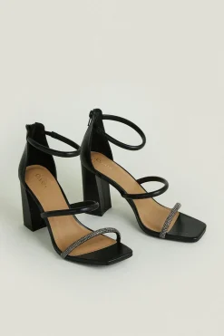 Sale Oasis Barely There Block Heel Sandals Black