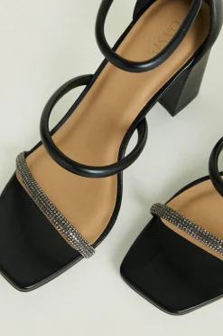 Sale Oasis Barely There Block Heel Sandals Black