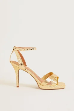 Fashion Oasis Barely There Platform Sandals Pewter