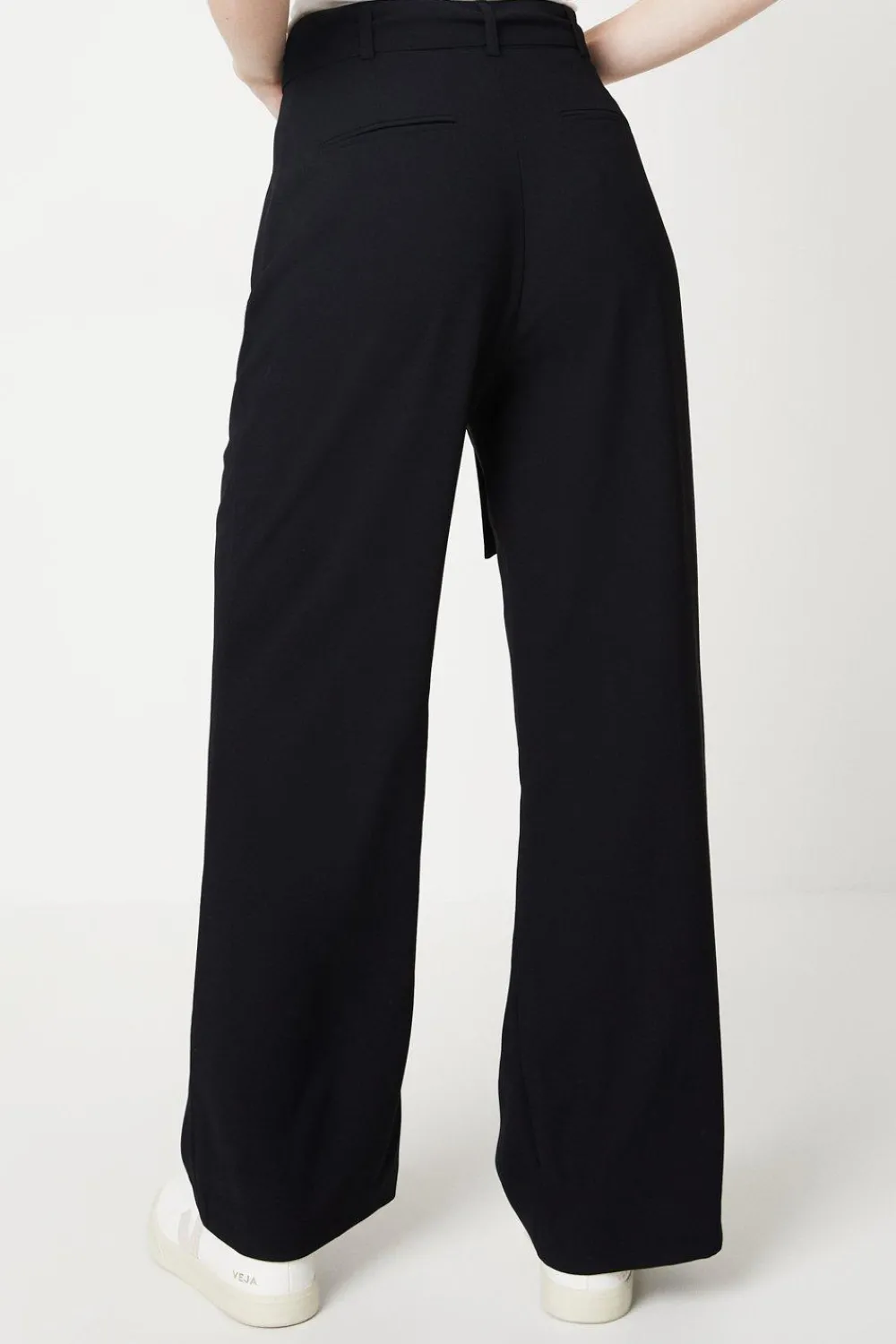 Fashion Oasis Belted Wide Leg Trouser Black
