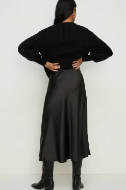 Outlet Oasis Bias Cut Satin Midi Skirt Green