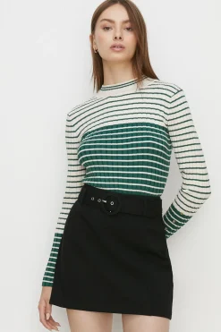 New Oasis Block Stripe Bretton Jumper Navy