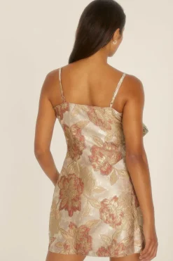 Clearance Oasis Bow Contrast Jacquard Mini Aline Dress Sage