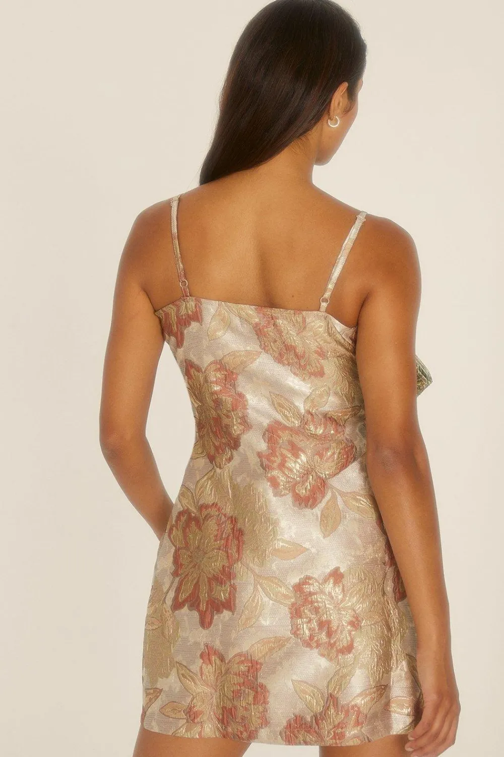 Clearance Oasis Bow Contrast Jacquard Mini Aline Dress Sage