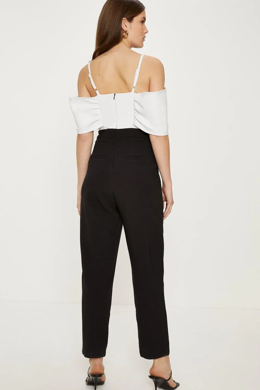 Fashion Oasis Bow Detail Bardot Jumpsuit Mono