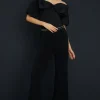Hot Oasis Bow Organza Puff Sleeve Bodysuit Black