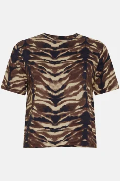 Hot Oasis Boxy Crop Cotton Tshirt Zebra