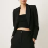 Fashion Oasis Boyfriend Tailored Stretch Blazer Black