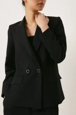 Fashion Oasis Boyfriend Tailored Stretch Blazer Black