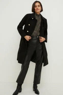 Discount Oasis Button Detail Dolly Coat Pink