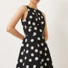 Discount Oasis Button Detail Scuba Skater Dress Black