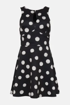 Discount Oasis Button Detail Scuba Skater Dress Black
