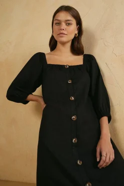 Online Oasis Button Front Linen Dress