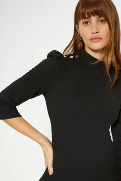 Online Oasis Button Shoulder Ponte Top Green