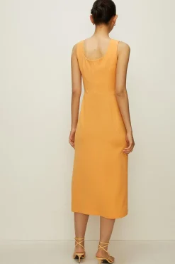 Outlet Oasis Button Wrap Detail Midi Dress Khaki