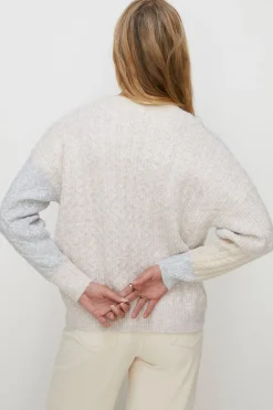 New Oasis Cable Colour Block Knit Jumper Pink
