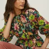 Online Oasis Carnival Paisley Printed Puff Sleeve Top Floral