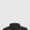 New Oasis Chain Detail Straw Floppy Hat Black