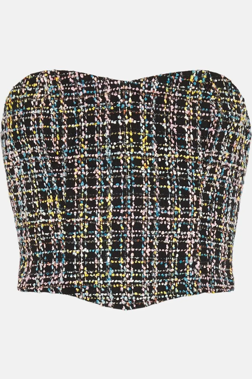 Hot Oasis Colour Tweed Corset Top Multi