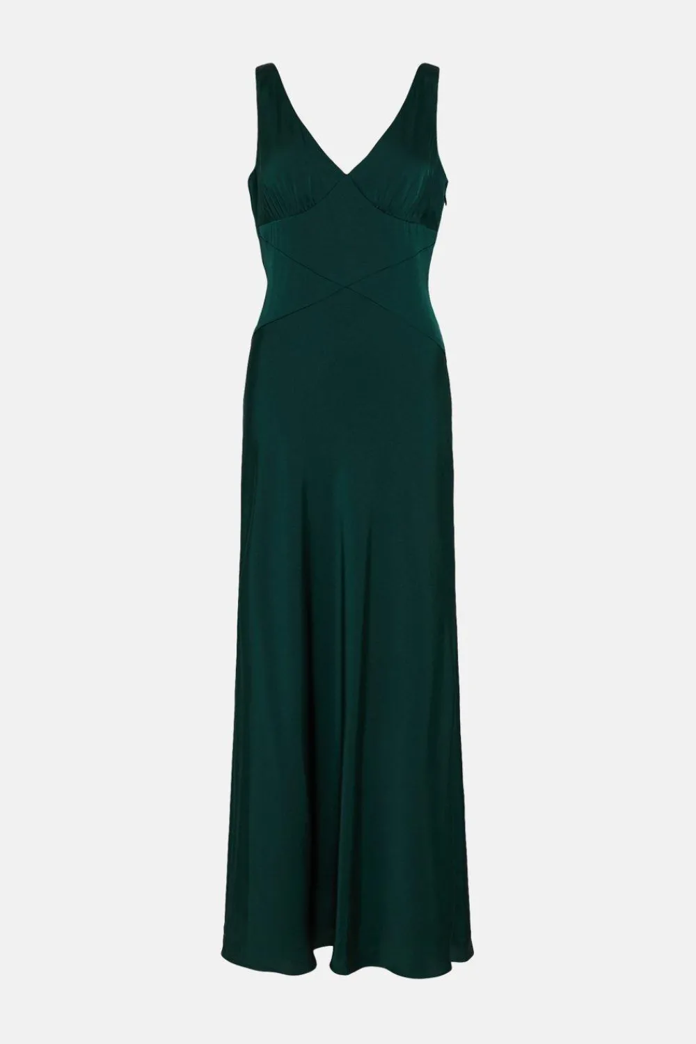 Online Oasis Contrast Satin Bow Back Maxi Dress Emerald