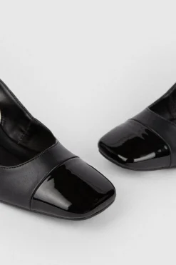 Online Oasis Contrast Toe Sling Back Court Shoes Black