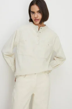 New Oasis Cord Button Through Overshirt Ecru