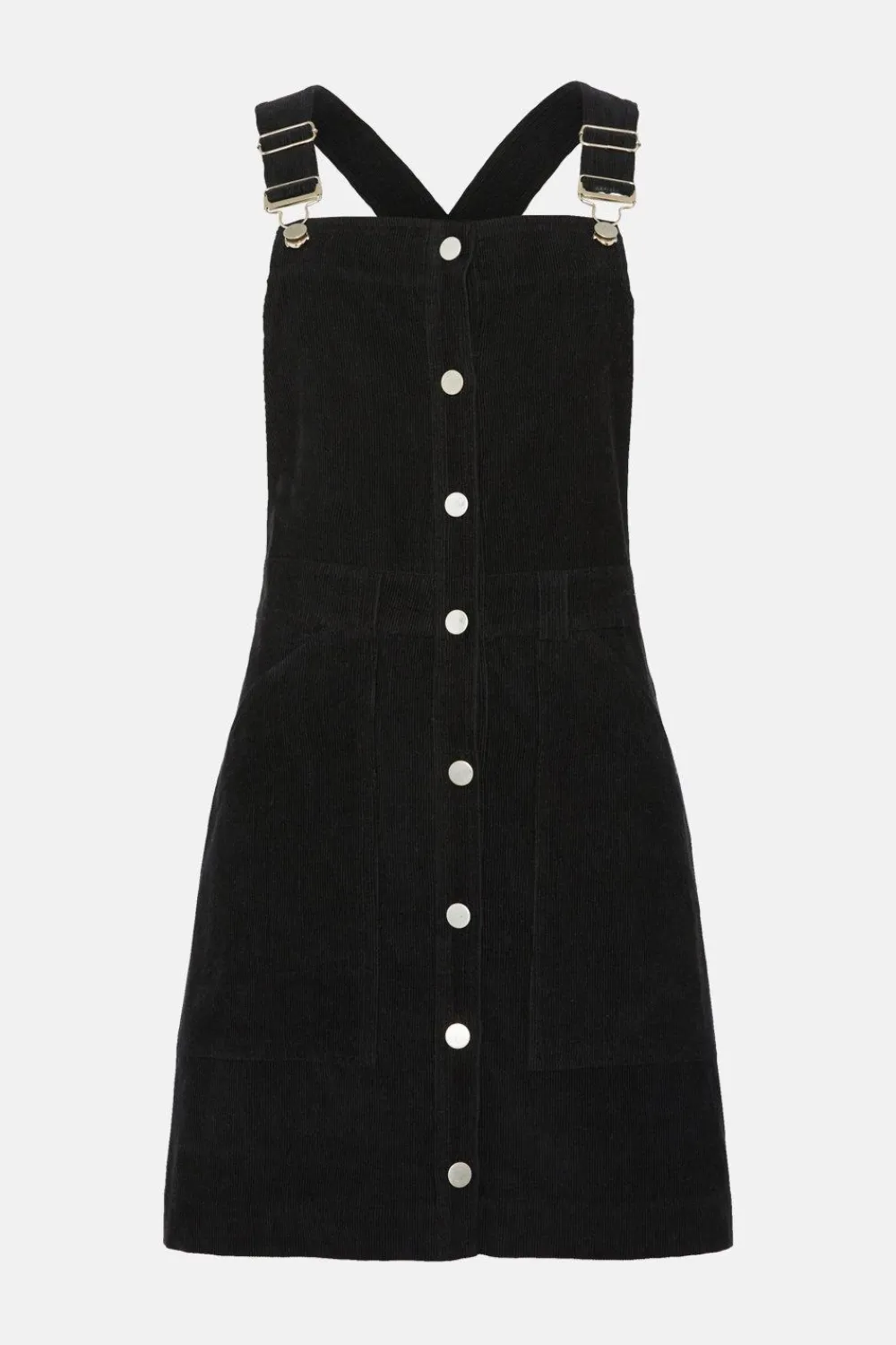 New Oasis Cord Dungaree Dress Black