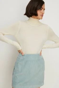 Fashion Oasis Cord High Waist Mini Skirt Teal