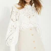 Sale Oasis Cord Scallop Button Through Mini Skirt Ecru