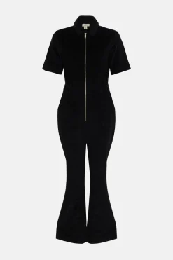 Best Oasis Cord Zip Through Flared Jumpsuit Khaki