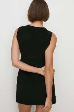 Discount Oasis Cord Zip Through Mini Dress Black