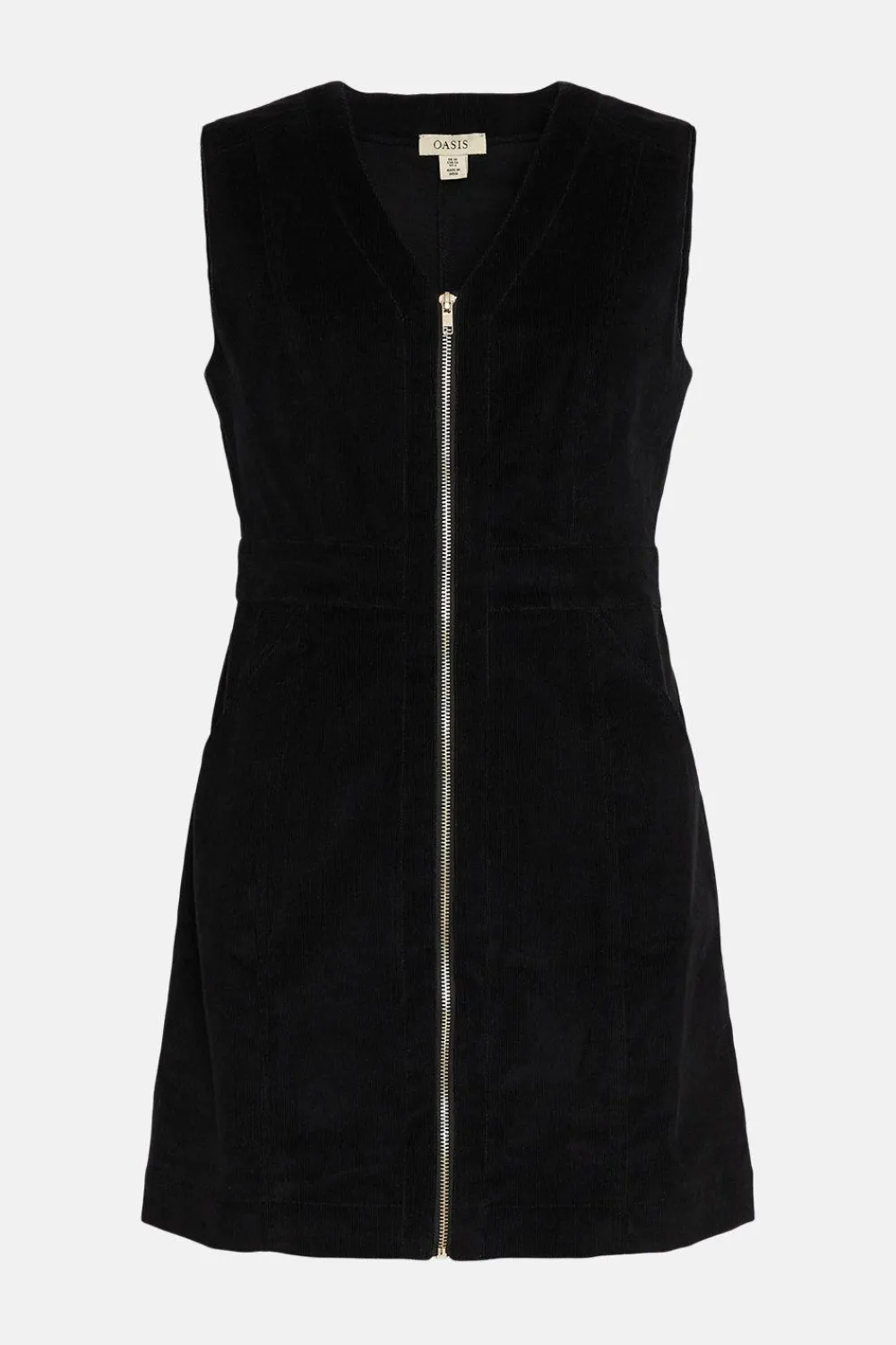 Discount Oasis Cord Zip Through Mini Dress Black