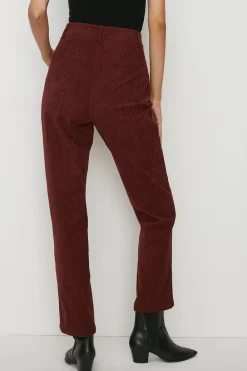 Clearance Oasis Corduroy Straight Leg Trouser Wine