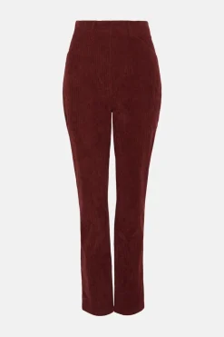 Clearance Oasis Corduroy Straight Leg Trouser Wine