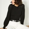 Online Oasis Corset Detail Pointelle Jumper Black
