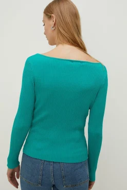 Fashion Oasis Corset Detail Rib Detail Jumper Magenta