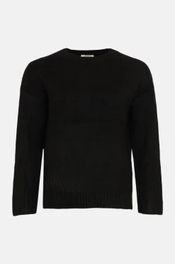 Clearance Oasis Cosy Rib Detail Crew Neck Jumper Black